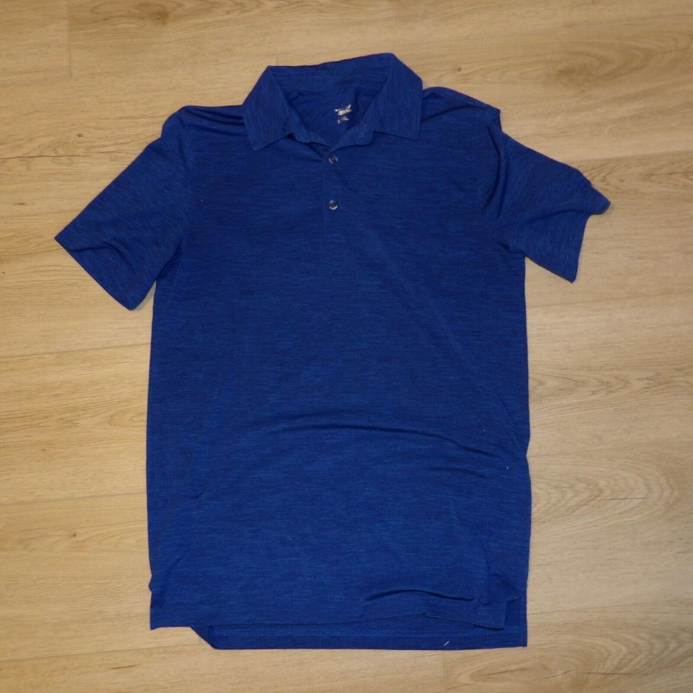 Size Small - Unbranded Men's Blue Polo Golf Shirt (USED)
